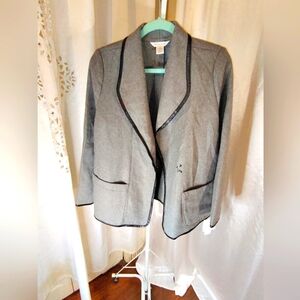 NWT Liz Claiborne Wool Blend Blazer | Heather Grey | M